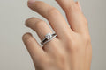 Sterling Silver Bridal Engagement Wedding Ring Set - view 6