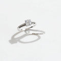 Sterling Silver Bridal Engagement Wedding Ring Set - view 5