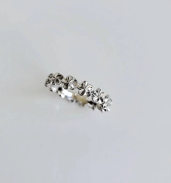 Hawaiian Frangipani Plumeria Sterling Silver Ring - view 8