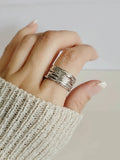 Sterling Silver 925 Chunky Wide Band Ring - view 4