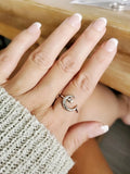 Crescent Moon Star Sterling Silver Ring - view 8