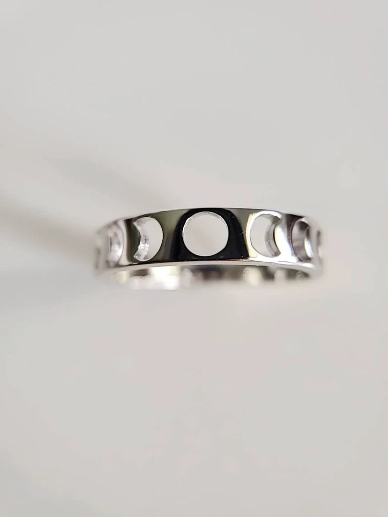 Sterling Silver Moon Phases Ring - view 2