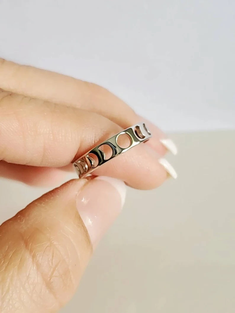 Sterling Silver Moon Phases Ring - view 7