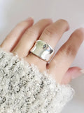 Sterling Silver Bold Concave Solid 925 Ring - view 2