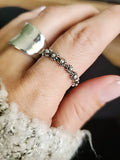 Sterling Silver Bali Flower Ring Band - view 8