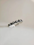 Sterling Silver Bali Flower Ring Band - view 5