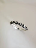 Sterling Silver Bali Flower Ring Band - view 7