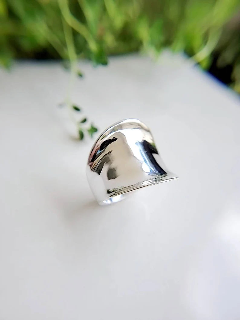 Sterling Silver Concave Chunky Ring - view 5