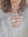 Sterling Silver Concave Chunky Ring - view 8