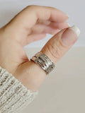 Sterling Silver 925 Chunky Wide Band Ring - view 6