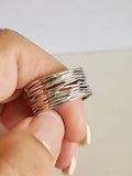 Sterling Silver 925 Chunky Wide Band Ring - view 5