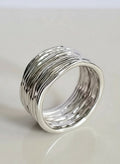 Sterling Silver 925 Chunky Wide Band Ring - view 7