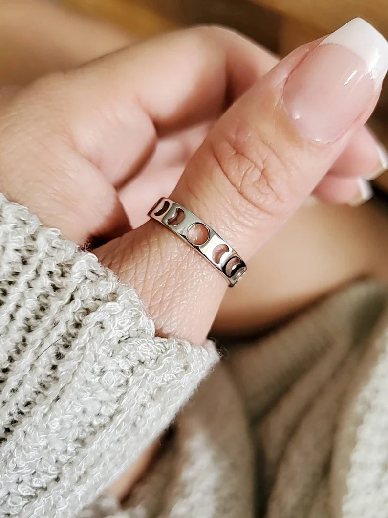 Sterling Silver Moon Phases Ring - view 5