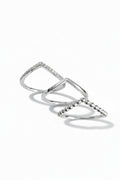 Sterling Silver Chevron Set Ring - view 3