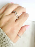 Sterling Silver Chevron Set Ring - view 7