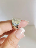 Sterling Silver Bold Concave Solid 925 Ring - view 6