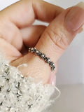 Sterling Silver Bali Flower Ring Band - view 2