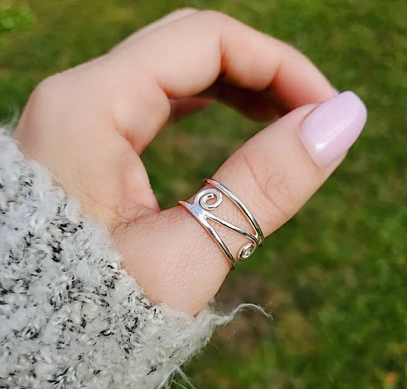 Sterling Silver Spiral Adjustable Ring - view 2