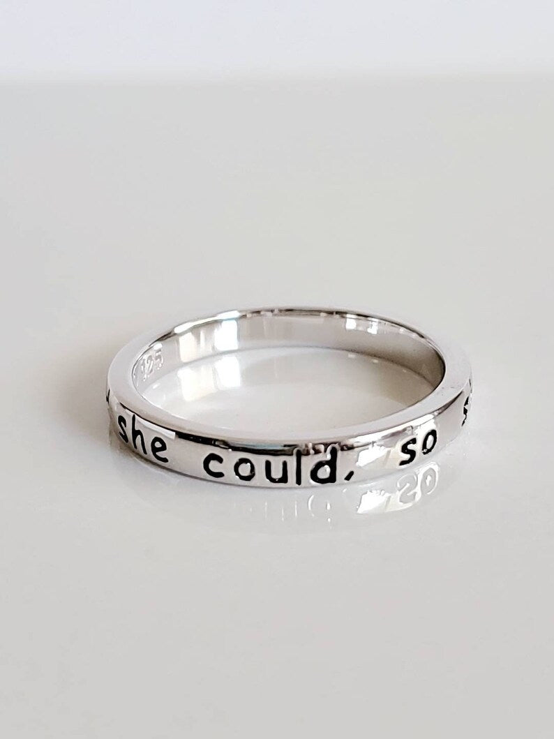 Sterling Silver "She believed she could so she did" Ring - view 3