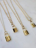Gold Padlock Pendant - view 7