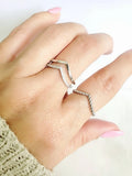 Sterling Silver Chevron Set Ring - view 4