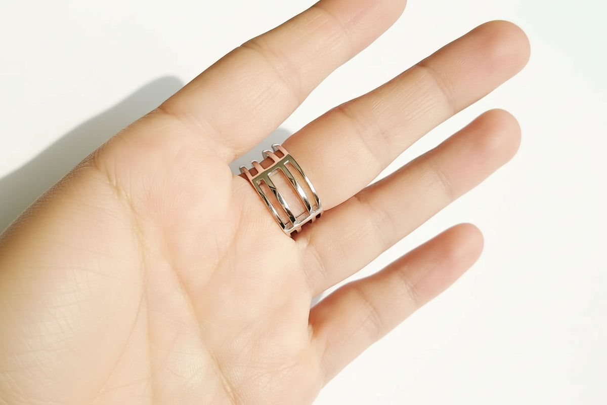 Multi Stack Layered Sterling Silver Ring - view 5