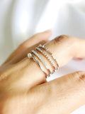 Multi Stack Layered Sterling Silver Ring - view 3