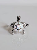 Sterling Silver White Opal Sea Turtle Ring - view 5