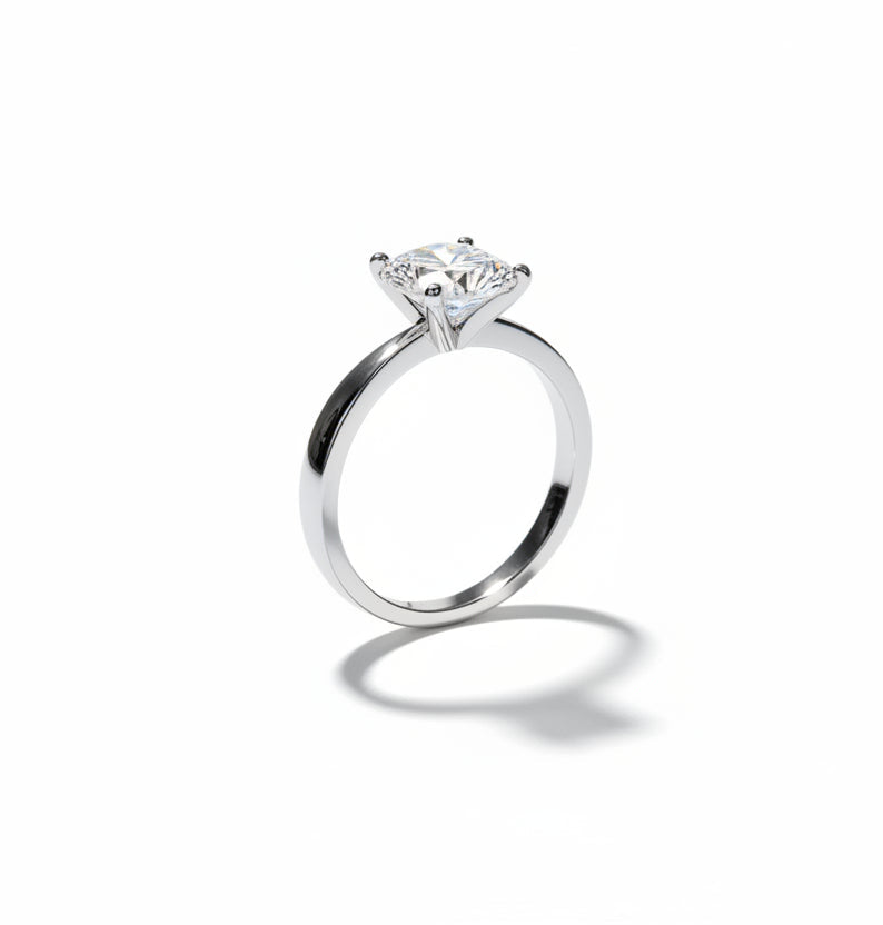 Sterling Silver Princess Cut Engagement Wedding Ring - view 4