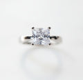 Sterling Silver Princess Cut Engagement Wedding Ring - view 3
