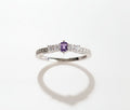Sterling Silver Princess Cut Amethyst Ring - view 3