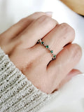Sterling Silver Emerald Eternity Ring - view 3