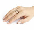 Multi Stack Layered Sterling Silver Ring - view 2