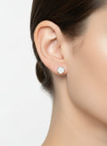 Sterling Silver White Rainbow Opal Sterling Silver Studs Size 4mm to 10mm