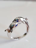 Sterling Silver Dolphin Blue Sapphire Ring - view 3