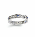 Sterling Silver 925 Celtic Braided Eternity Sapphire Ring - view 8