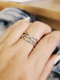 Sterling Silver Hammered Unisex Band Ring - view 7