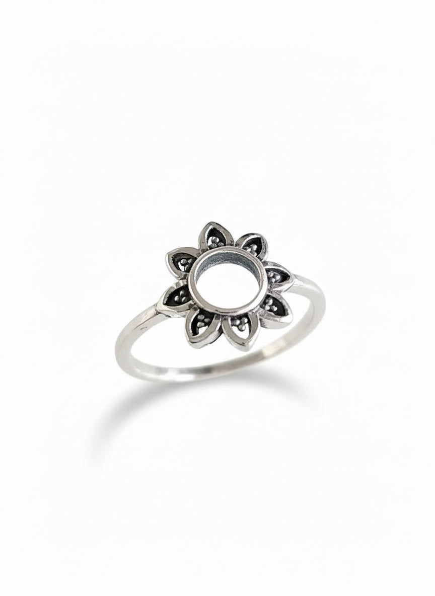 Sun Flower Sterling Silver Ring