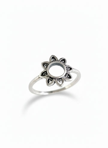 Sun Flower Sterling Silver Ring