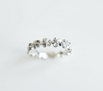 Hawaiian Frangipani Plumeria Sterling Silver Ring
