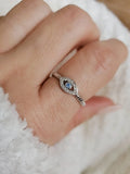 Sterling Silver Aquamarine Evil Eye Protection Ring - view 7