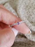 Sterling Silver Princess Cut Amethyst Ring - view 4
