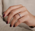 Sterling Silver Princess Cut Amethyst Ring - view 2
