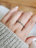 Sterling Silver Emerald Eternity Ring - view 5