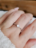 Sterling Silver 925 Solitaire Mother of Pearl Ring - view 5