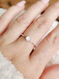 Sterling Silver 925 Solitaire Mother of Pearl Ring - view 2