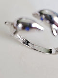 Sterling Silver Dolphin Blue Sapphire Ring - view 5