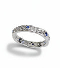 Sterling Silver 925 Celtic Braided Eternity Sapphire Ring - view 5