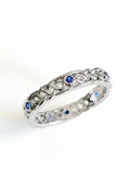 Sterling Silver 925 Celtic Braided Eternity Sapphire Ring - view 3