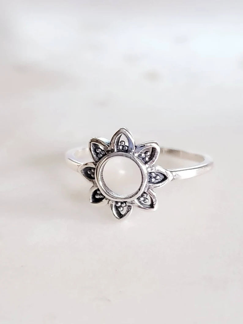 Sun Flower Sterling Silver Ring - view 5